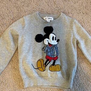 Disney Kids Gray Sweater with Mickey Mouse Design